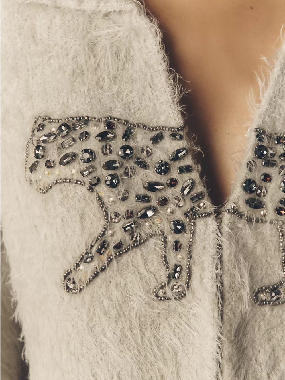 Anthropologie Pilcro Embellished Tiger Cardigan Sweater - Picture 7 of 7
